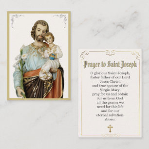 Saint Joseph Catholic Devotional Prayer Card