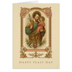 Saint Joseph Child Jesus Vintage Catholic Blessing