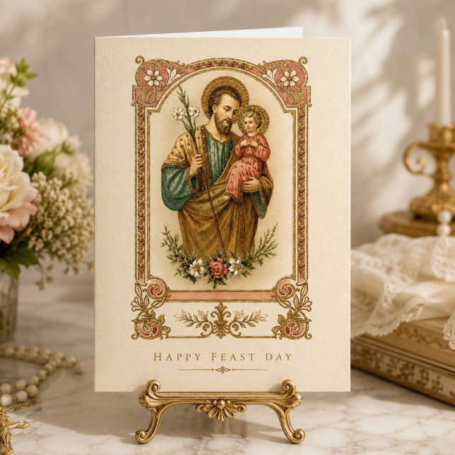 Saint Joseph Feast Day Catholic Blessing Card (Creator Uploaded)