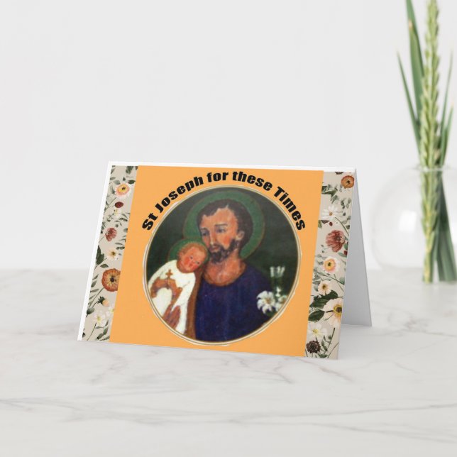 Saint Joseph for these TimesFolded Greeting Card (Front)