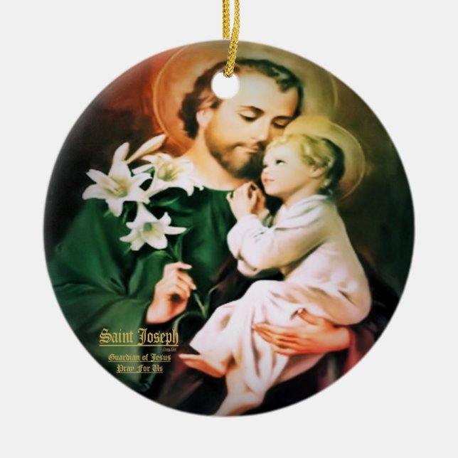 Saint Joseph, Guardian of Jesus Ceramic Ornament (Front)