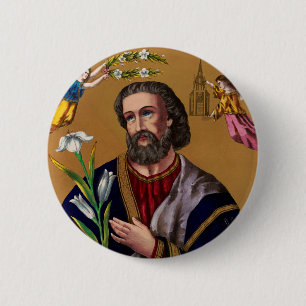 Saint Joseph Guardian of the Holy Family 6 Cm Round Badge