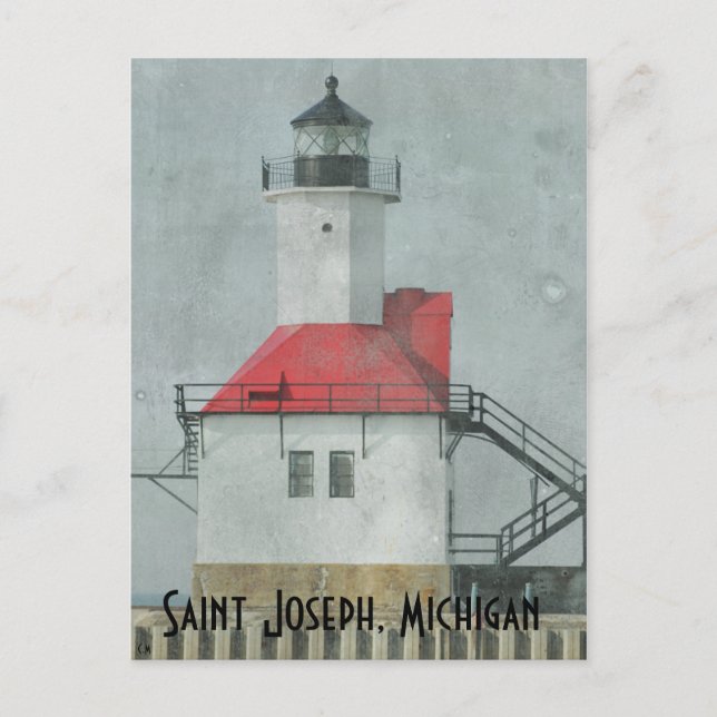 Saint Joseph Michigan Lighthouse Postcard (Front)