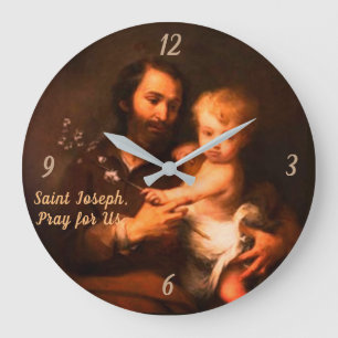Saint Joseph with Christ Child Large Clock