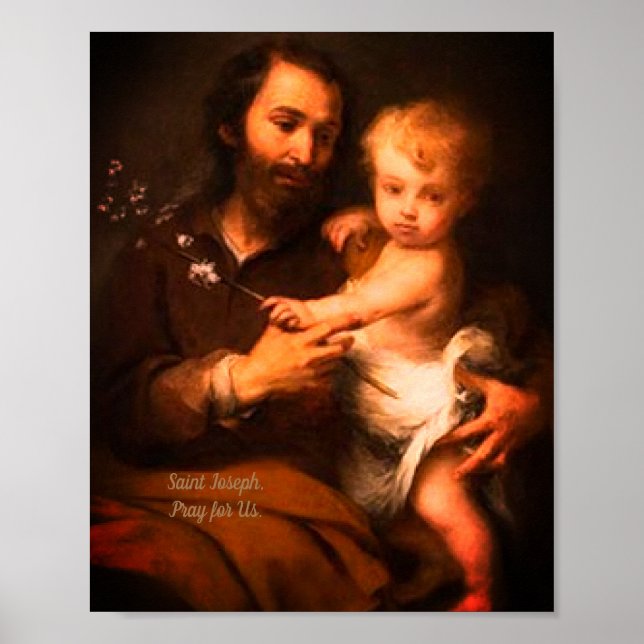 Saint Joseph with Christ Child Poster (Front)