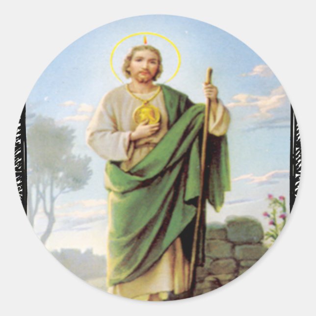 SAINT JUDE CATHOLIC 09 CUSTOMIZABLE PRODUCTS CLASSIC ROUND STICKER (Front)