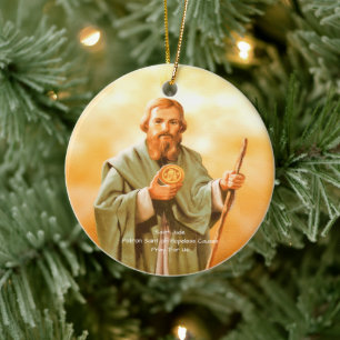 Saint Jude Prayer  Ceramic Ornament