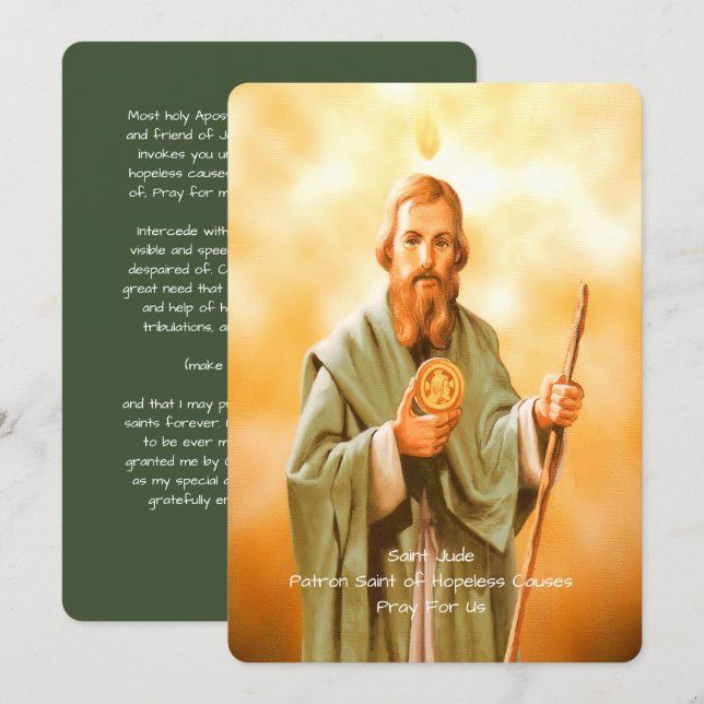 Saint Jude Prayer  Holiday Card (Front/Back)