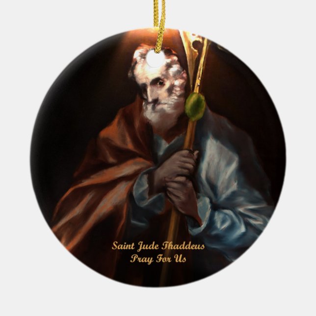 Saint Jude Thaddeus Ceramic Ornament (Front)