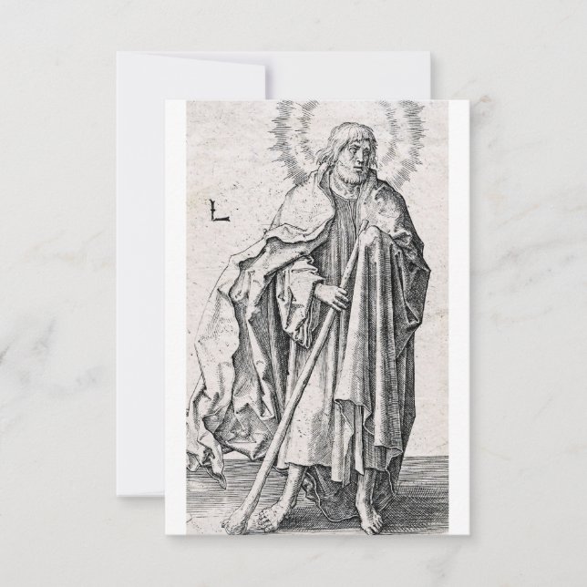 Saint Jude Thaddeus Engraving Devotional Holy Card (Front)