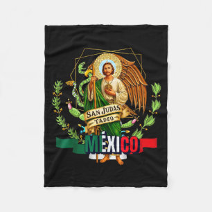 Saint Jude Thaddeus Mexico Catholic For Proud Mexi Fleece Blanket