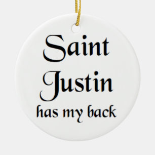 saint justin ceramic ornament