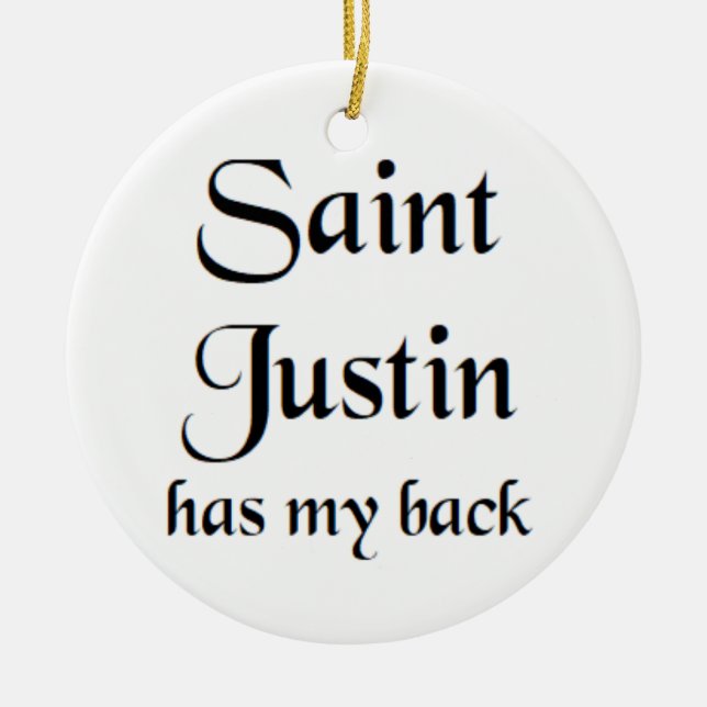 saint justin ceramic ornament (Front)