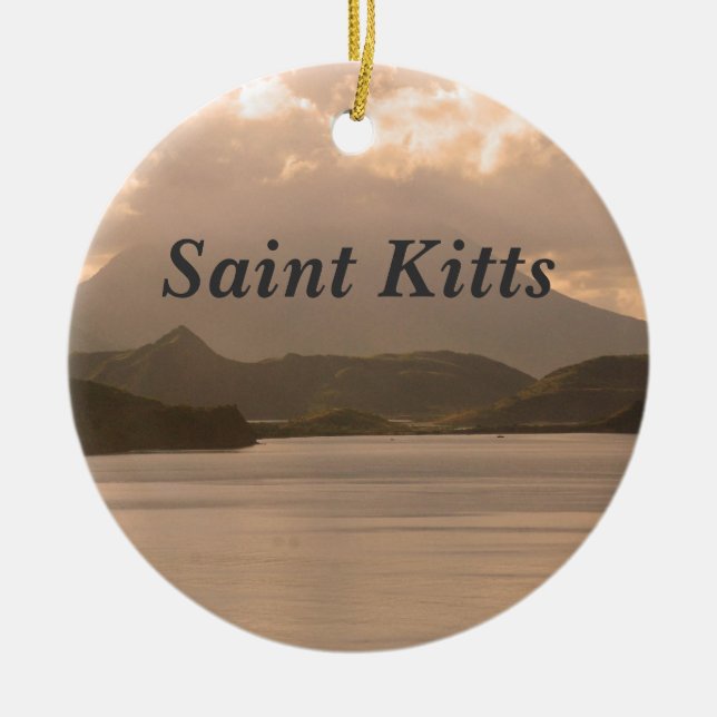 Saint Kitts and Nevis Ceramic Tree Decoration (Front)