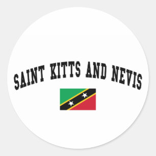 Saint Kitts and Nevis College Style Classic Round Sticker