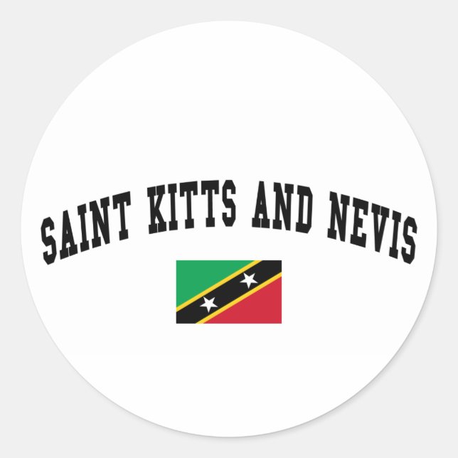 Saint Kitts and Nevis College Style Classic Round Sticker (Front)
