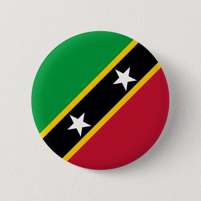 Saint Kitts and Nevis Flag 6 Cm Round Badge (Front)