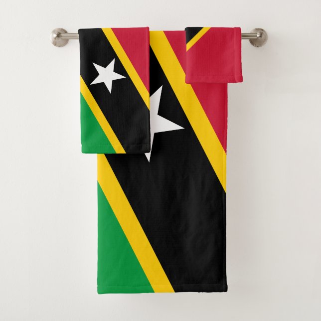 Saint Kitts and Nevis Flag Bath Towel Set (Insitu)