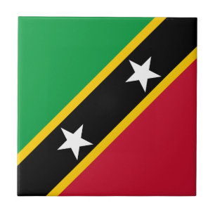 Saint Kitts and Nevis Flag Ceramic Tile