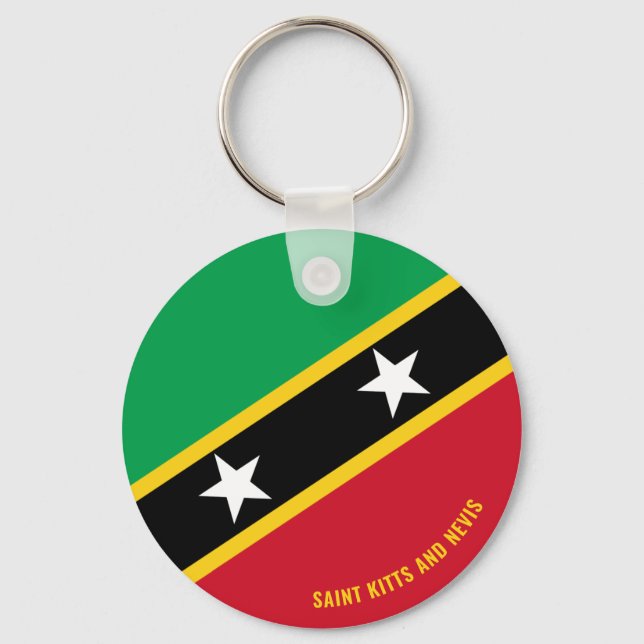 Saint Kitts and Nevis Flag Charming Patriotic Key Ring (Front)