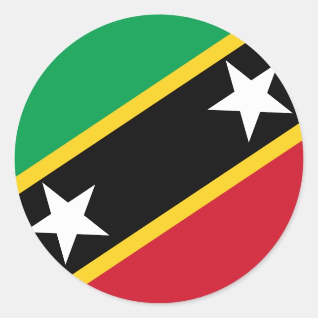 Saint Kitts and Nevis Flag Classic Round Sticker (Front)