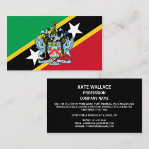 Saint Kitts and Nevis Flag & Coat of Arms Business Card