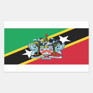 Saint Kitts and Nevis Flag & Coat of Arms Rectangular Sticker
