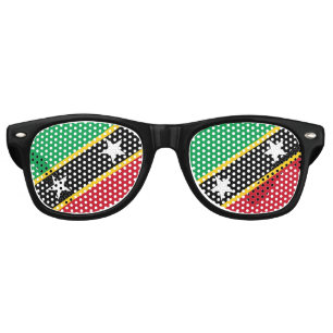 Saint Kitts And Nevis Flag Independence Caribbean Retro Sunglasses