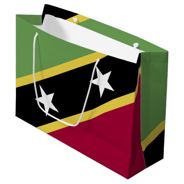Saint Kitts and Nevis flag Large Gift Bag (Front Angled)