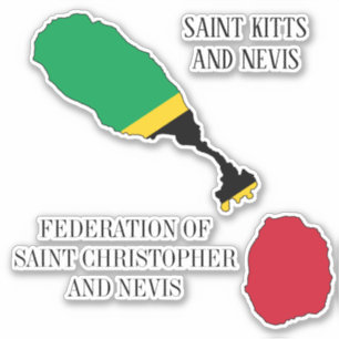 Saint Kitts and Nevis Flag Map