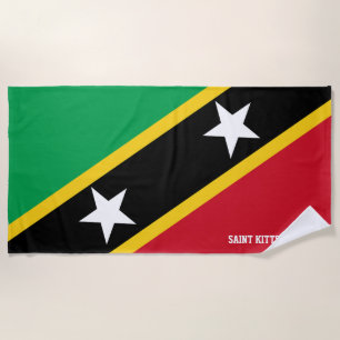 Saint Kitts and Nevis Flag Splendid Patriotic Beach Towel