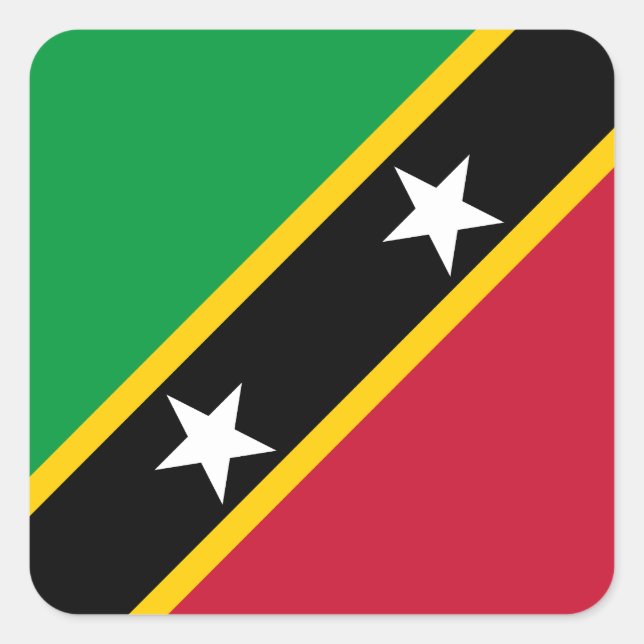 Saint Kitts and Nevis Flag Square Sticker (Front)