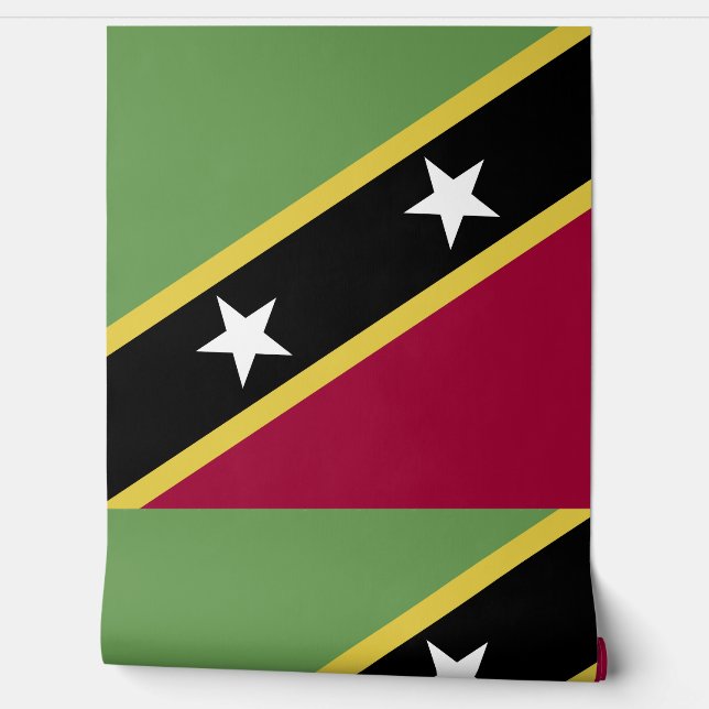 Saint Kitts and Nevis flag Wallpaper (Unrolling)