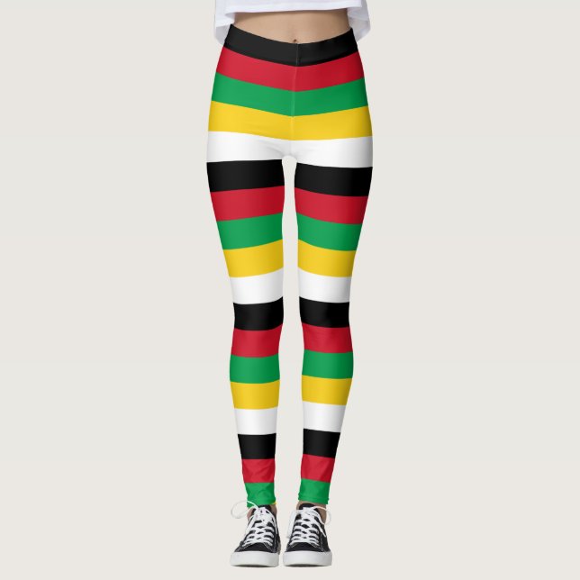 Saint Kitts and Nevis National Flag Colours Leggin Leggings (Front)