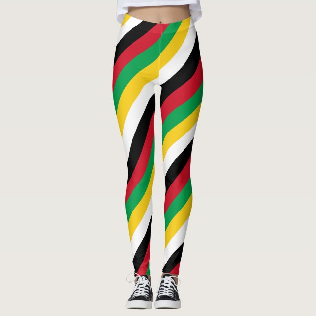 Saint Kitts and Nevis National Flag Colours Leggin Leggings (Front)