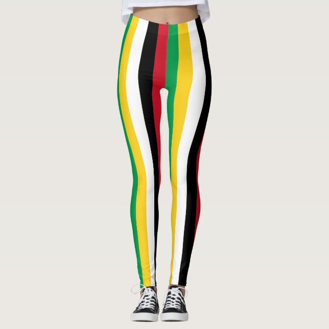 Saint Kitts and Nevis National Flag Colours Leggings (Front)