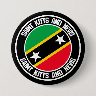 Saint Kitts and Nevis Round Emblem 7.5 Cm Round Badge