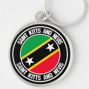 Saint Kitts and Nevis Round Emblem Key Ring