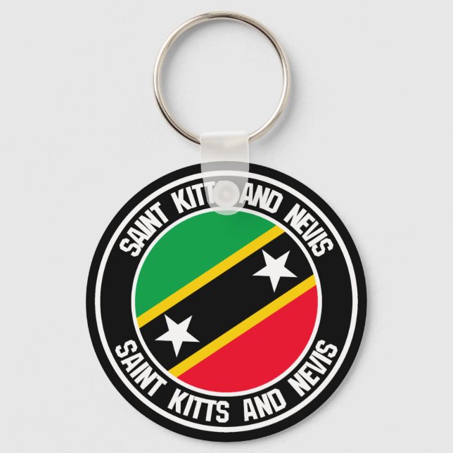 Saint Kitts and Nevis Round Emblem Key Ring (Front)