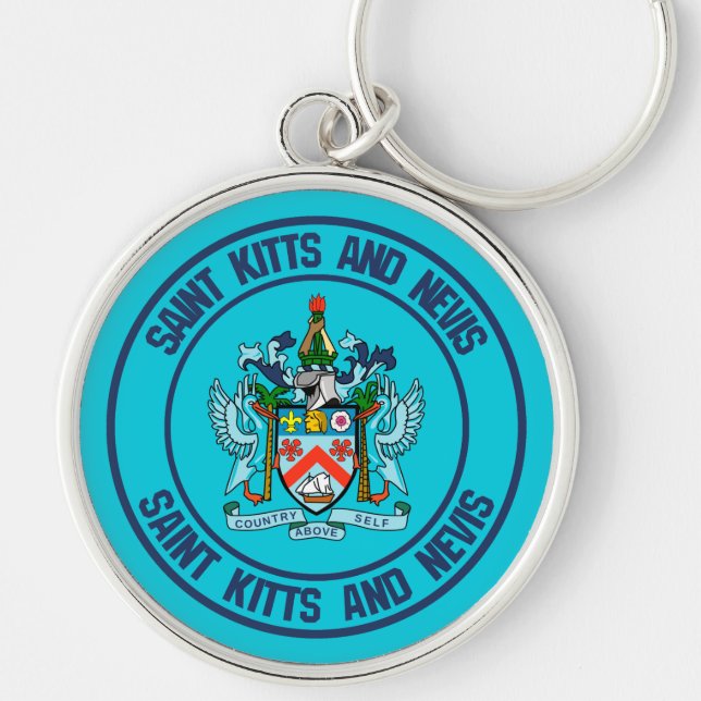 Saint Kitts and Nevis Round Emblem Key Ring (Front)