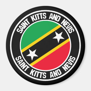 Saint Kitts and Nevis Round Emblem Magnet