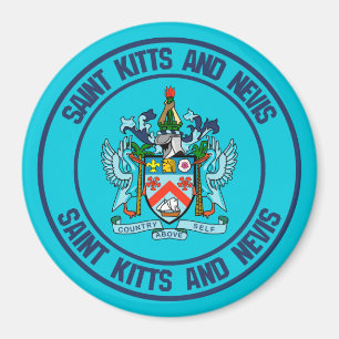 Saint Kitts and Nevis Round Emblem Magnet