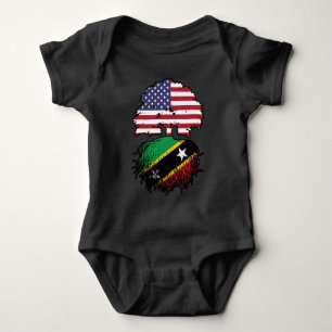 Saint Kitts Kittitian American USA Tree Roots Flag Baby Bodysuit