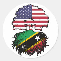 Saint Kitts Kittitian American USA Tree Roots Flag