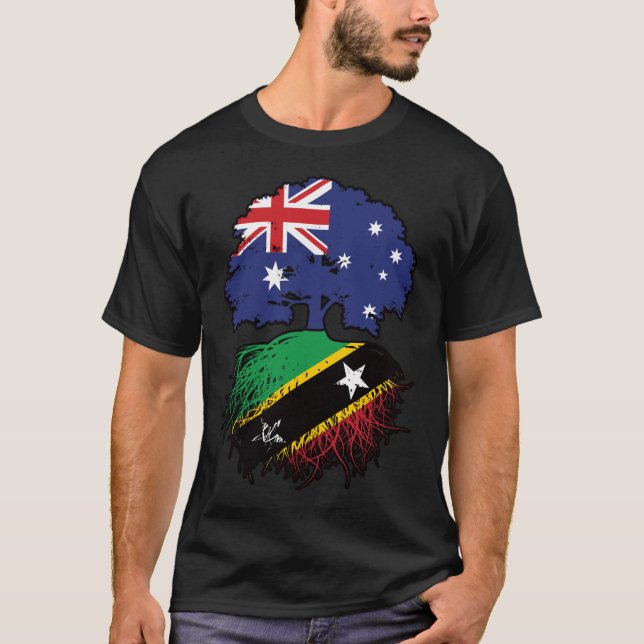 Saint Kitts Kittitian Australian Australia Tree T-Shirt (Front)