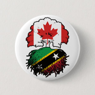 Saint Kitts Kittitian Canadian Canada Tree Roots 6 Cm Round Badge