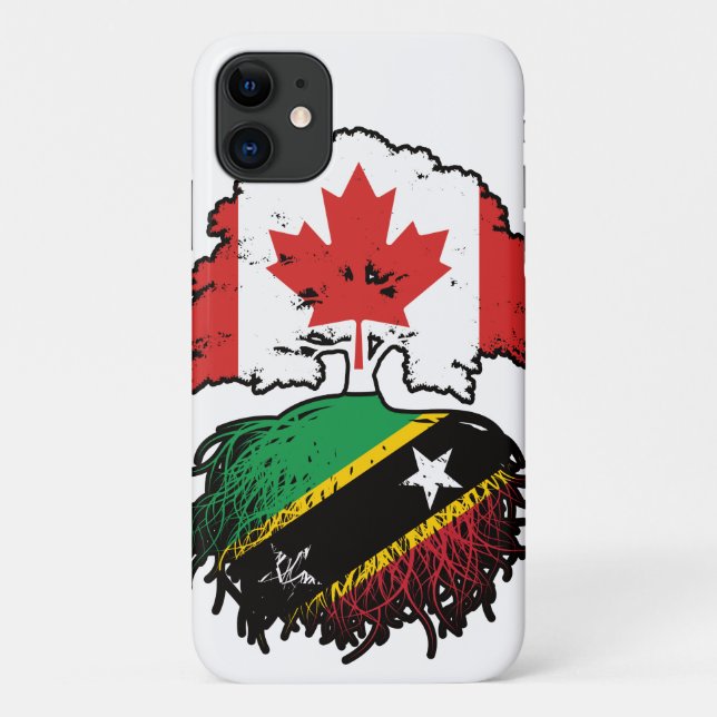 Saint Kitts Kittitian Canadian Canada Tree Roots Case-Mate iPhone Case (Back)