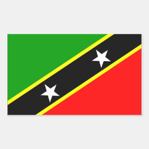 Saint Kitts Nevis Flag Rectangular Sticker