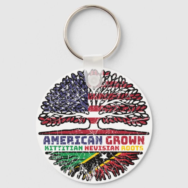 Saint Kitts Nevis Kittitian Nevisian American USA Key Ring (Front)