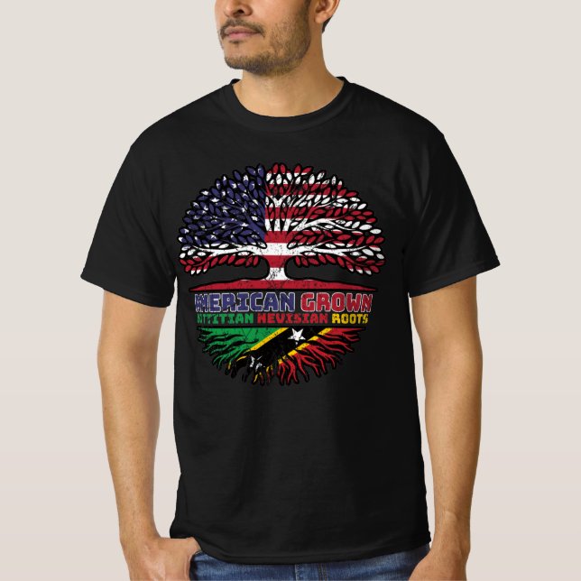 Saint Kitts Nevis Kittitian Nevisian American USA T-Shirt (Front)